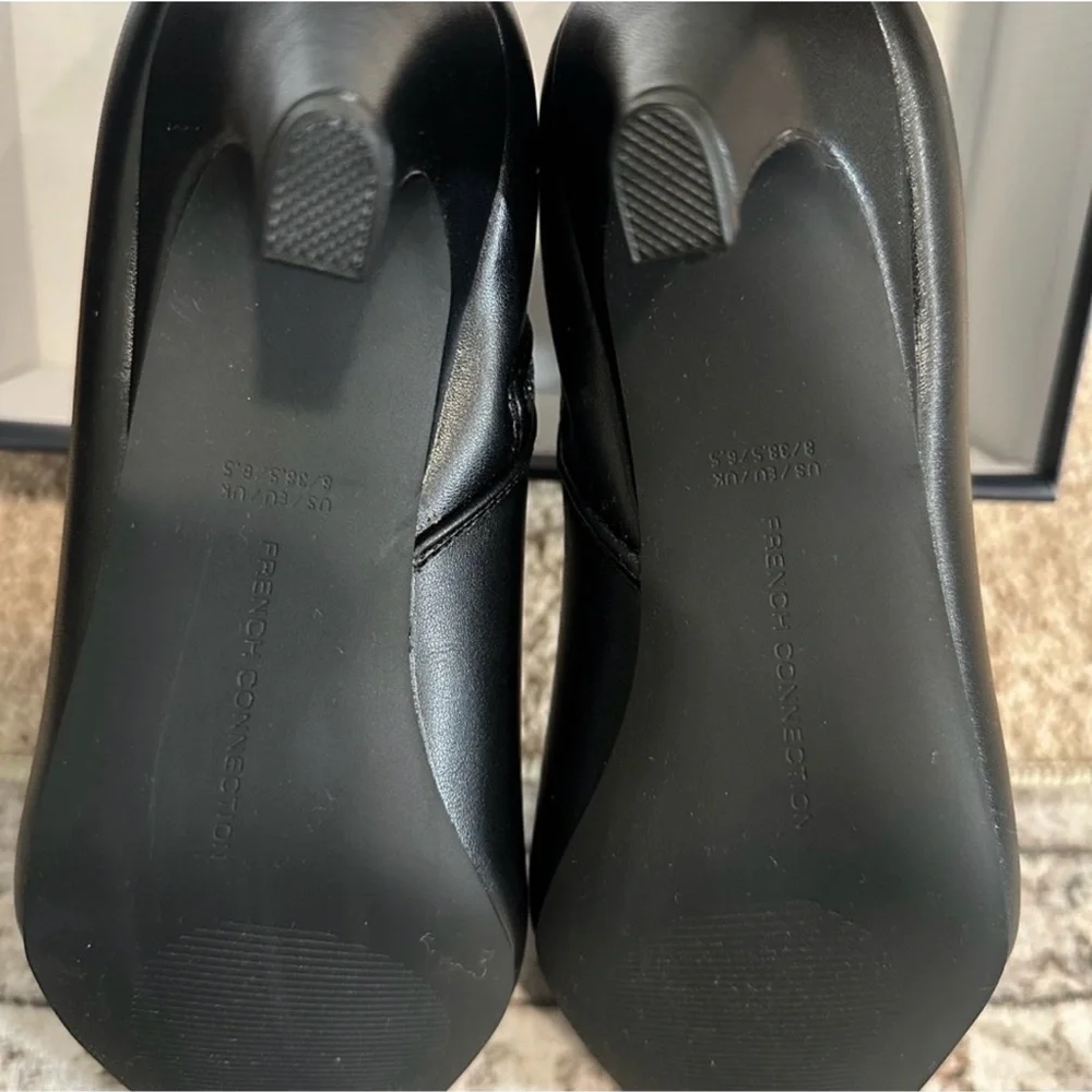 French Connection Ankle Bootie Alex Kitten Heel Black Faux Leather NIB - Picture 5 of 9